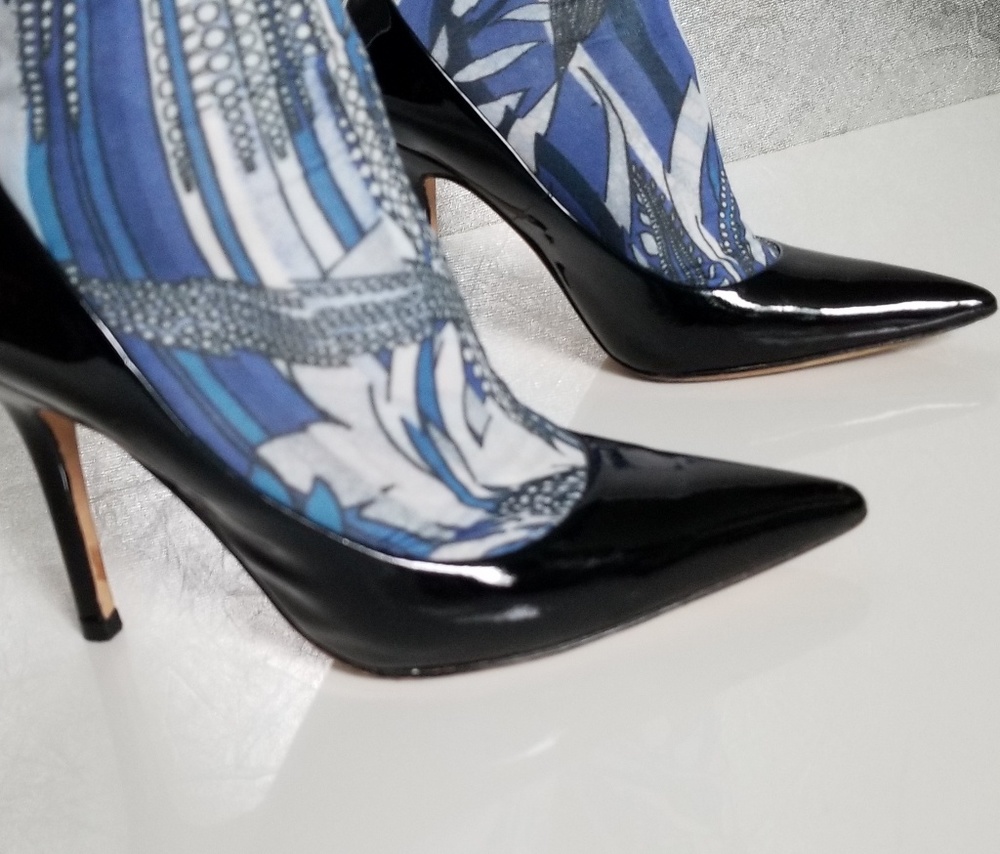 Charles David  black Patent leather pointy pumps